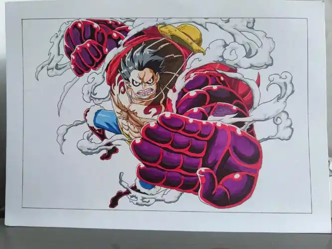 海贼王马克笔手绘路飞四挡