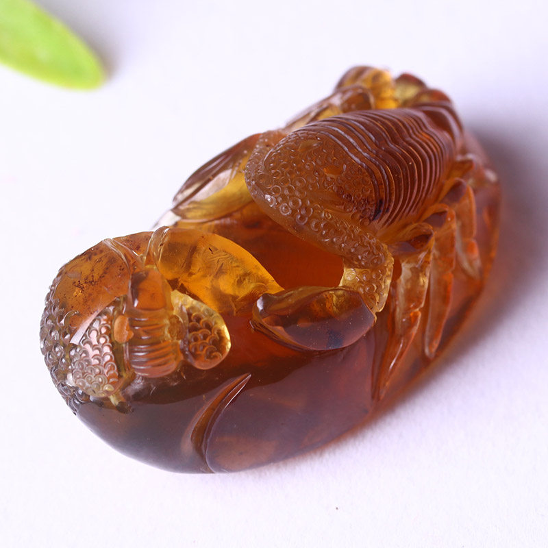 21.59g 缅甸琥珀 棕珀 蝎子 挂件 hp1322【中缅胞波节】