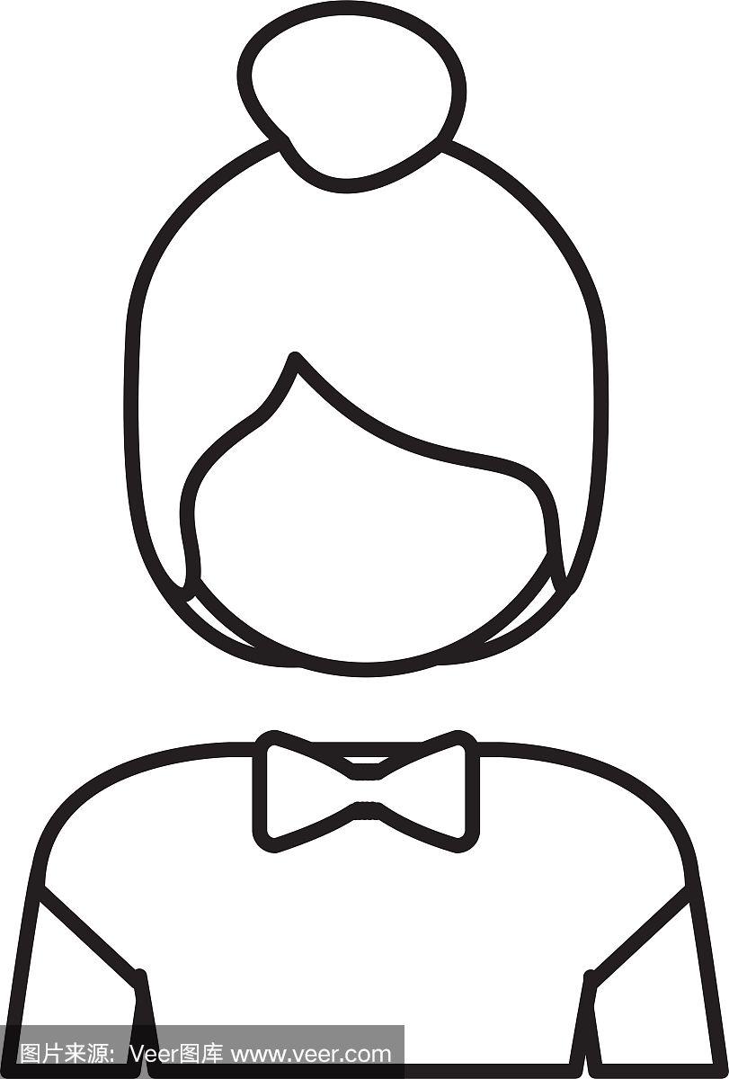 剪影半身集毛女人