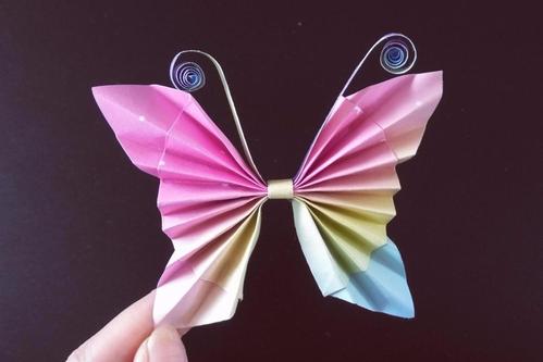 视频一张纸教你折出立体蝴蝶做法简单关键漂亮手工折纸视频教程