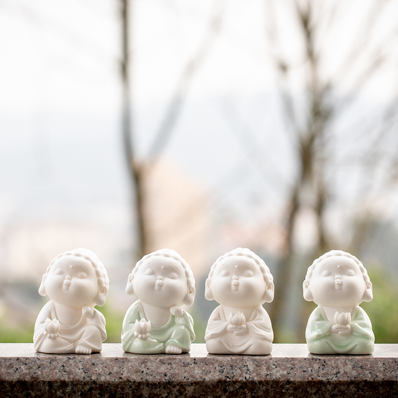 汽车摆件如来佛像可爱陶瓷车载车上装饰用品禅意小佛男佛像三维工匠