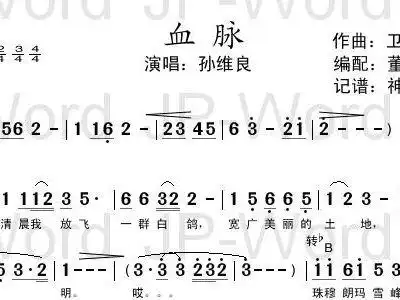 血脉 孙维良 孙维良 歌谱 简谱