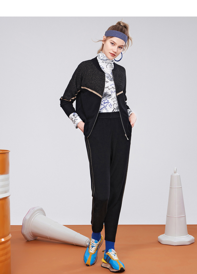 psalter诗篇影儿女装2020冬季新款时尚羊毛针织束脚宽松型休闲女裤