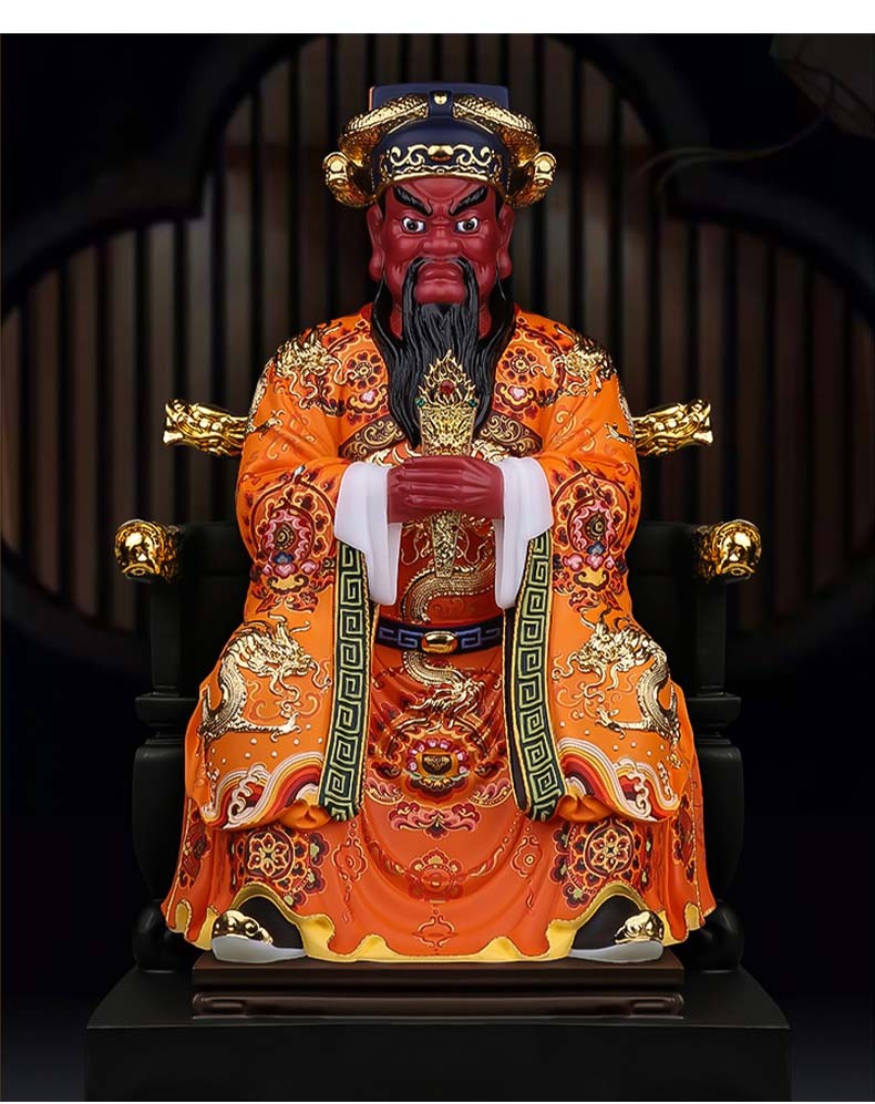 卓正广济龙王菩萨佛像汉白玉描金彩绘龙王五台山龙五爷神像摆件居家佛