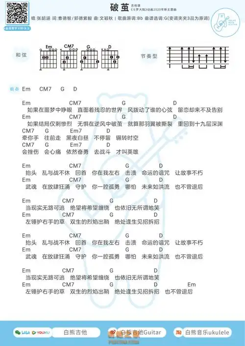 张韶涵《破茧》吉他谱