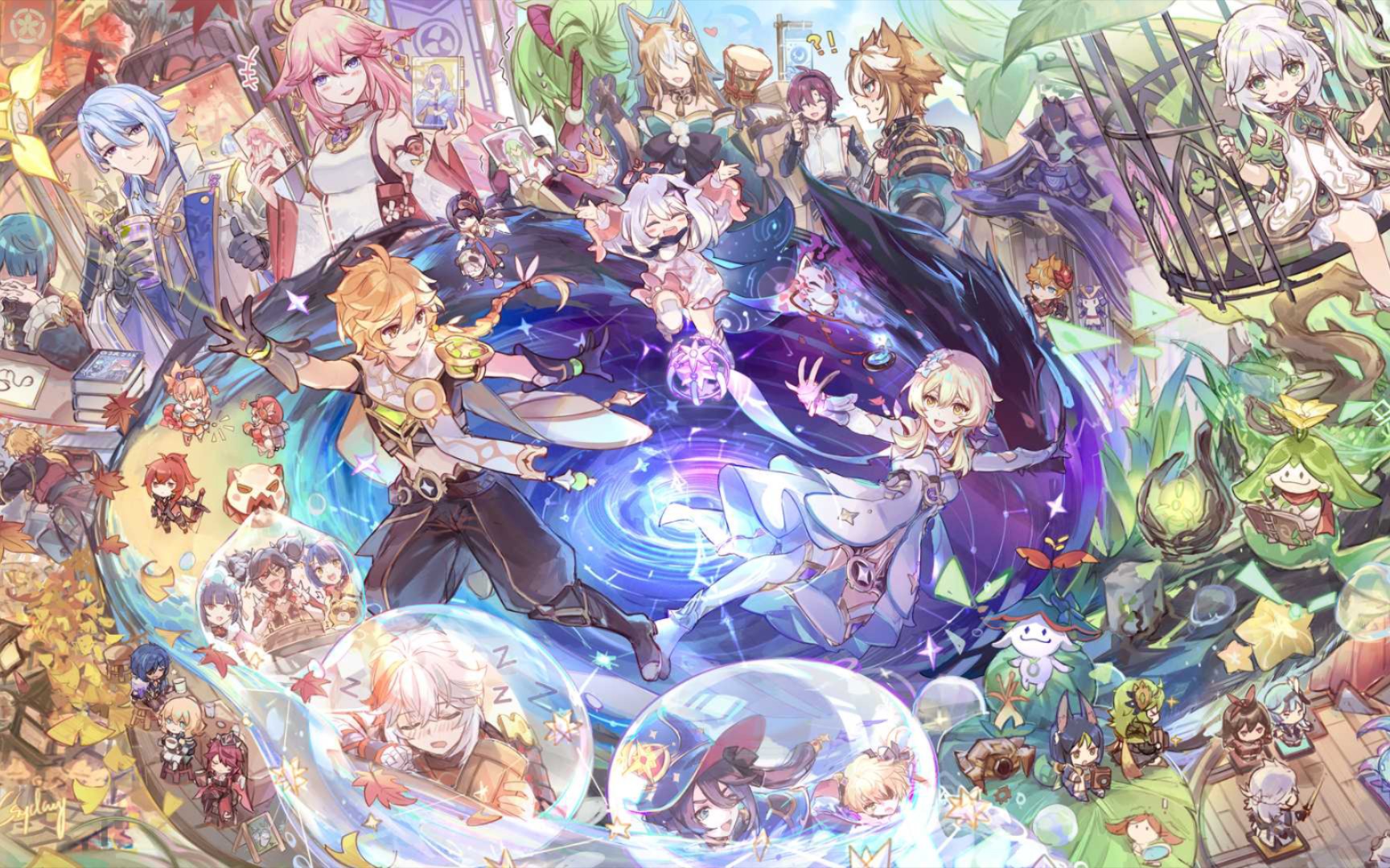 我最喜欢角色合照大团圆啦!【原神美图分享系列】