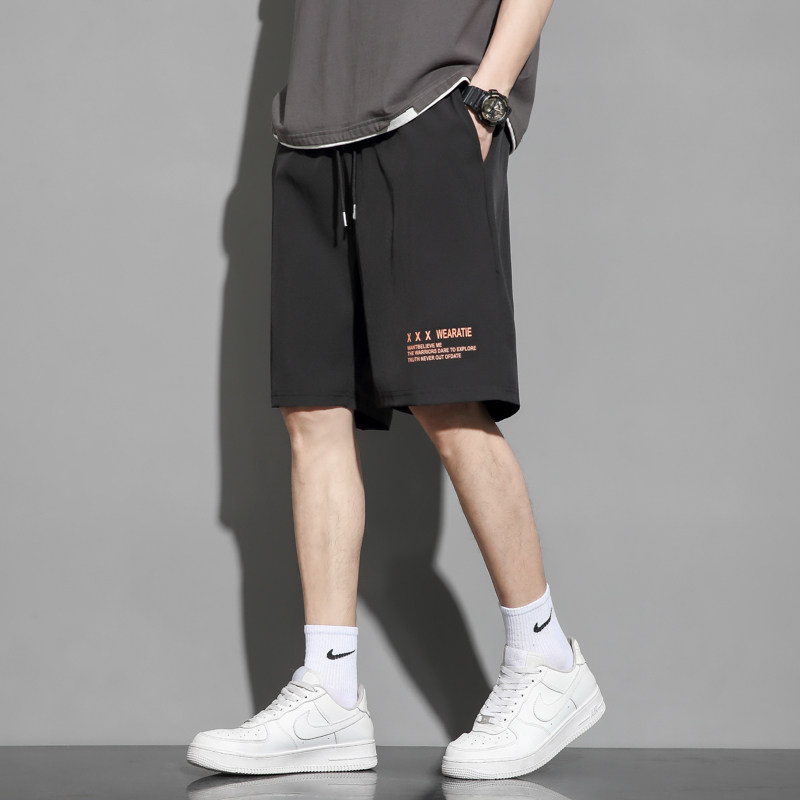 休闲短裤男夏季冰丝薄款外穿速干宽松篮球运动五分大码沙滩中裤子