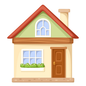 卡通房子.矢量插画照片