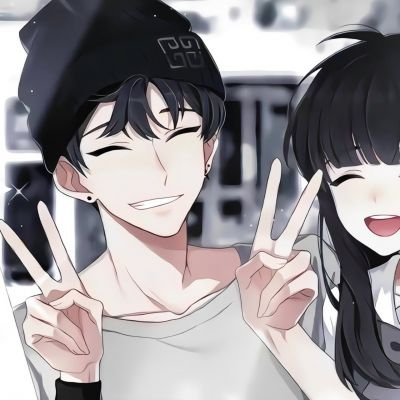 情侣头像动漫高清图片可爱唯美超甜的情头一对两张动漫图片
