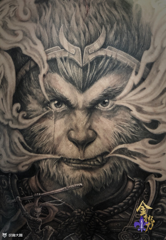 孙悟空背部纹身图案大全 - 纹身大咖