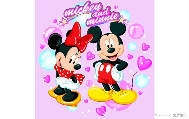 卡通米奇米妮psd分层素材 #采集大赛