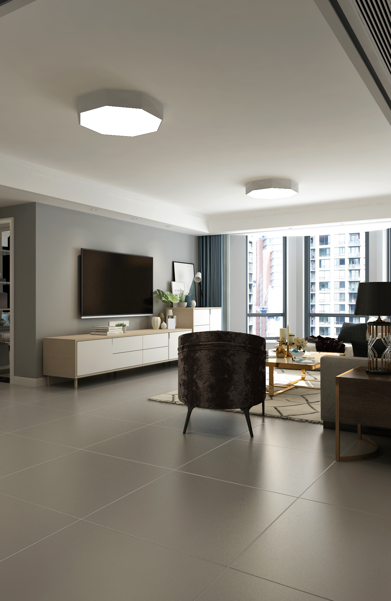 三居室北欧风格家电视背景墙