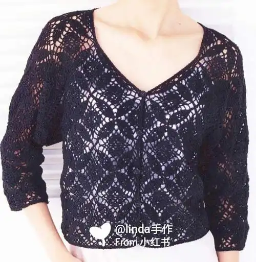 钩针开衫图解分享