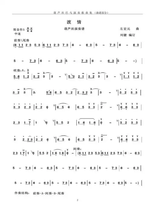 03 《传统葫芦丝巴乌演奏歌曲集》(二)刘健 编订