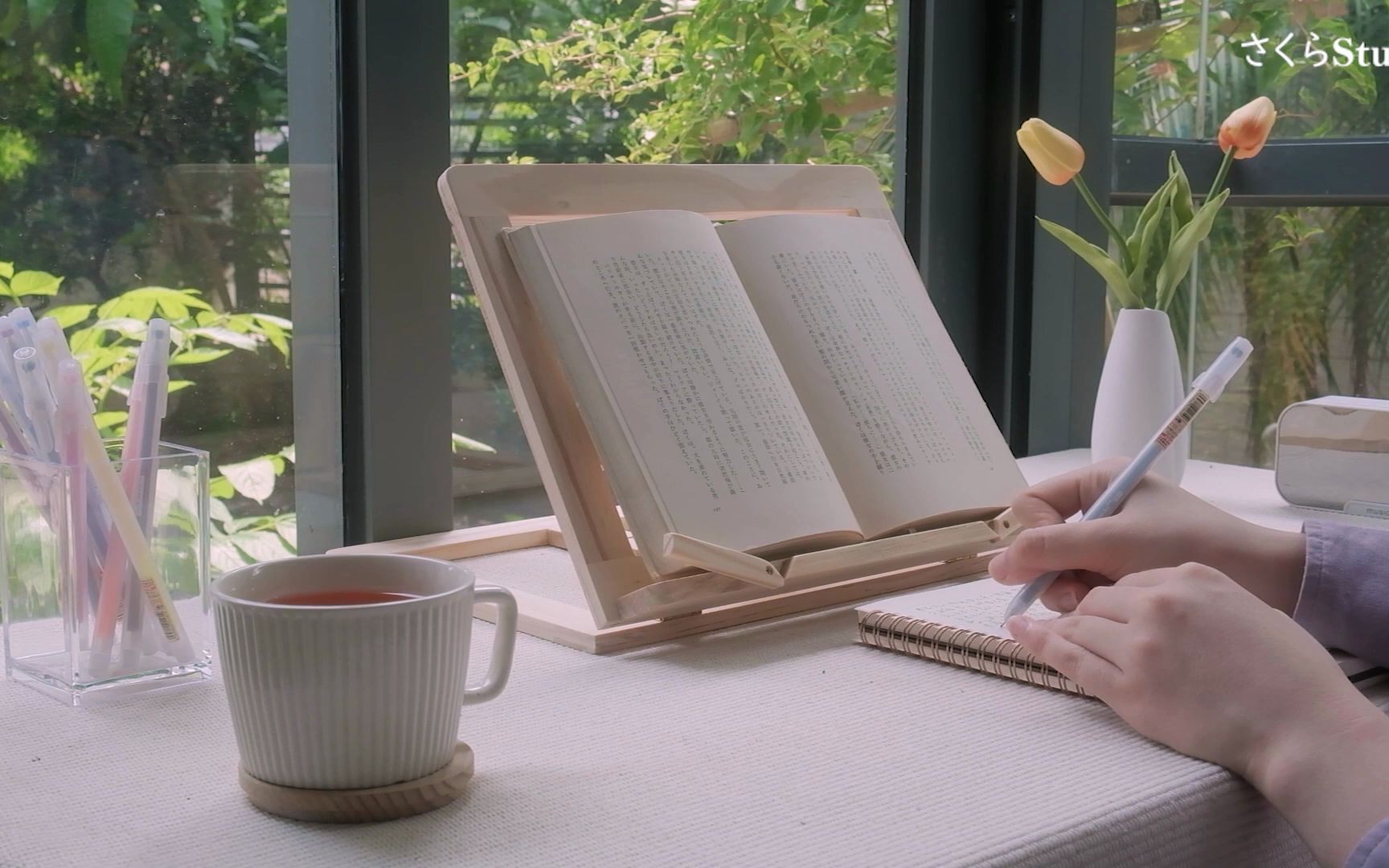 youtube搬运studywithme40mins实时学习一杯茶一本书便是惬意的一天