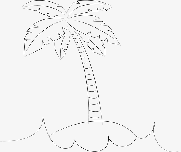 手绘的椰子树