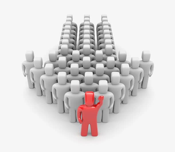 由3d小人组成的箭头