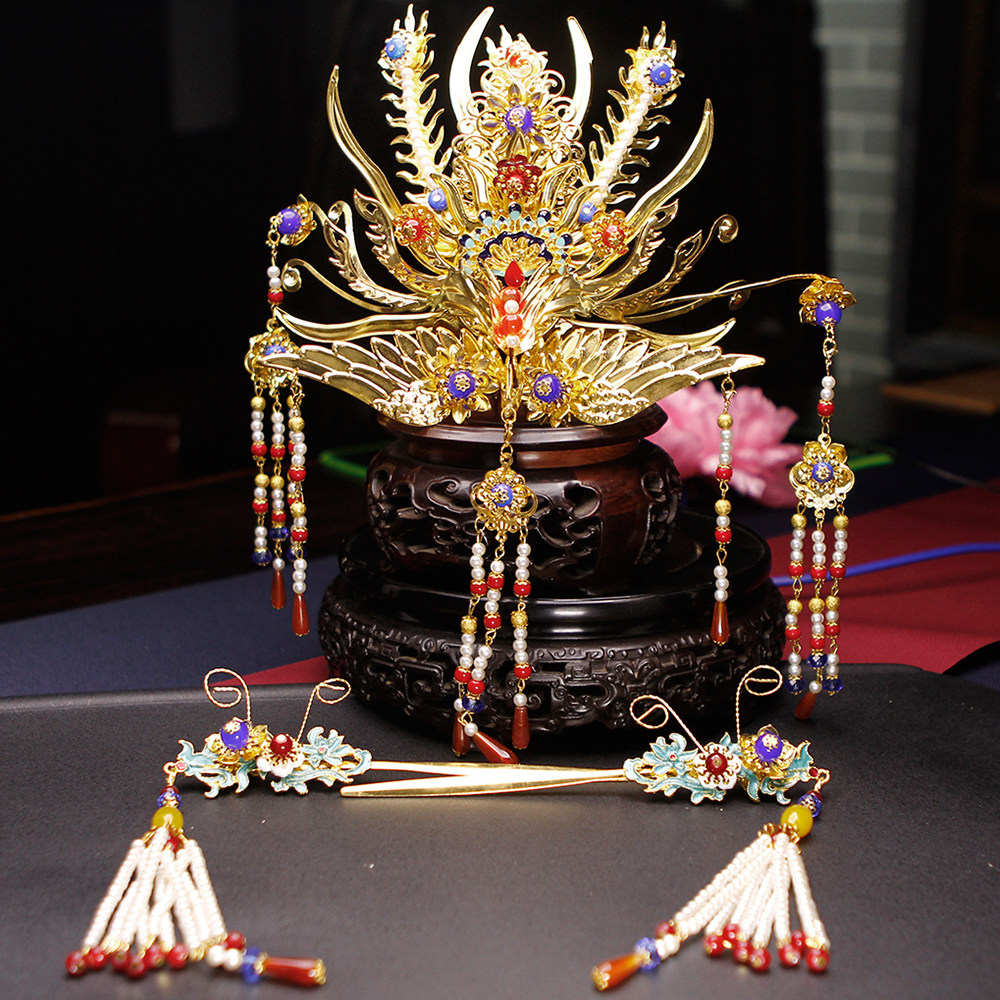 明治大凤凤冠古装装饰品古风贵妃头冠华丽宫廷发饰