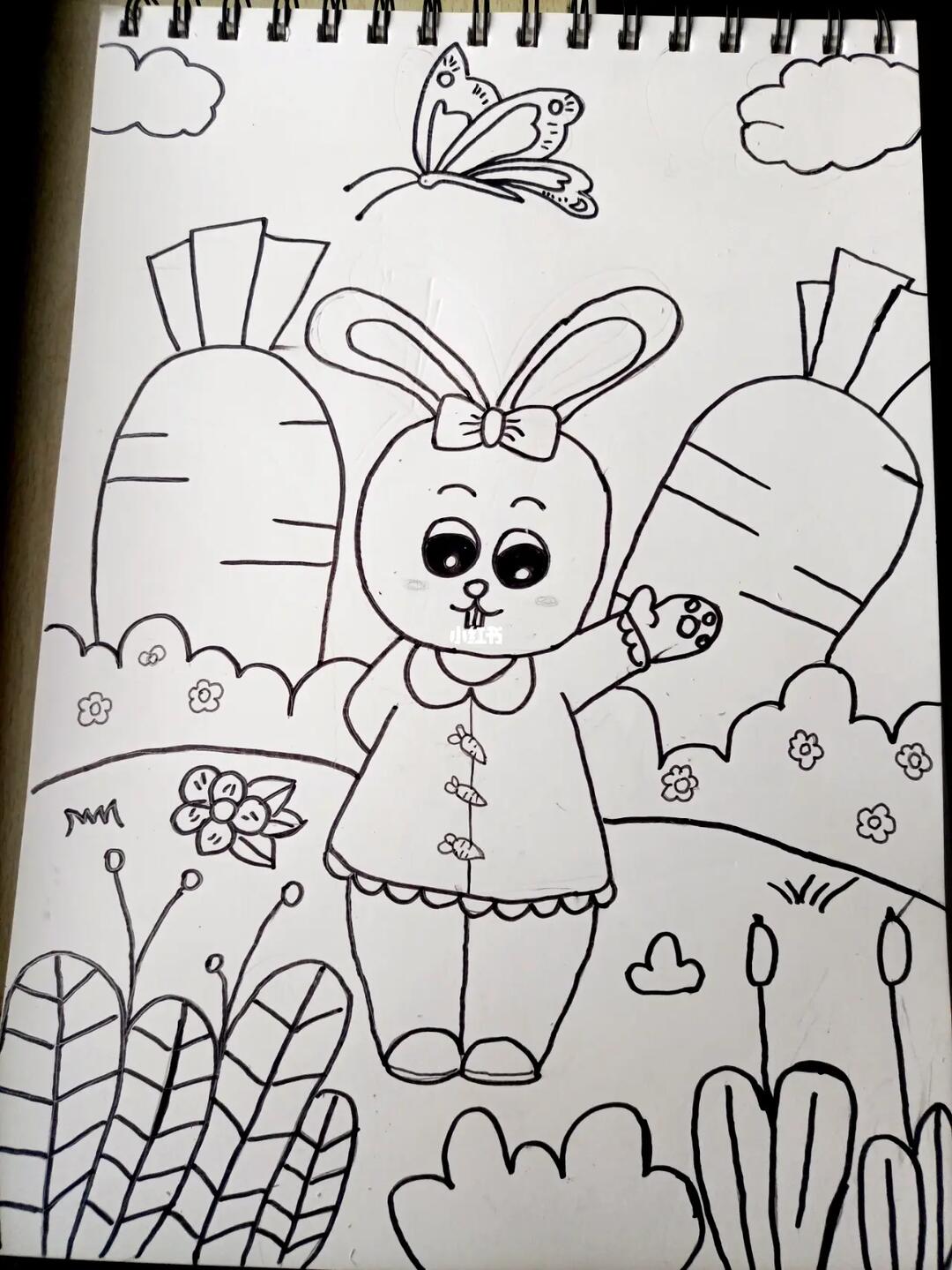 幼儿园简笔画#小兔子的胡萝卜 #儿童简笔画  #简笔画教程