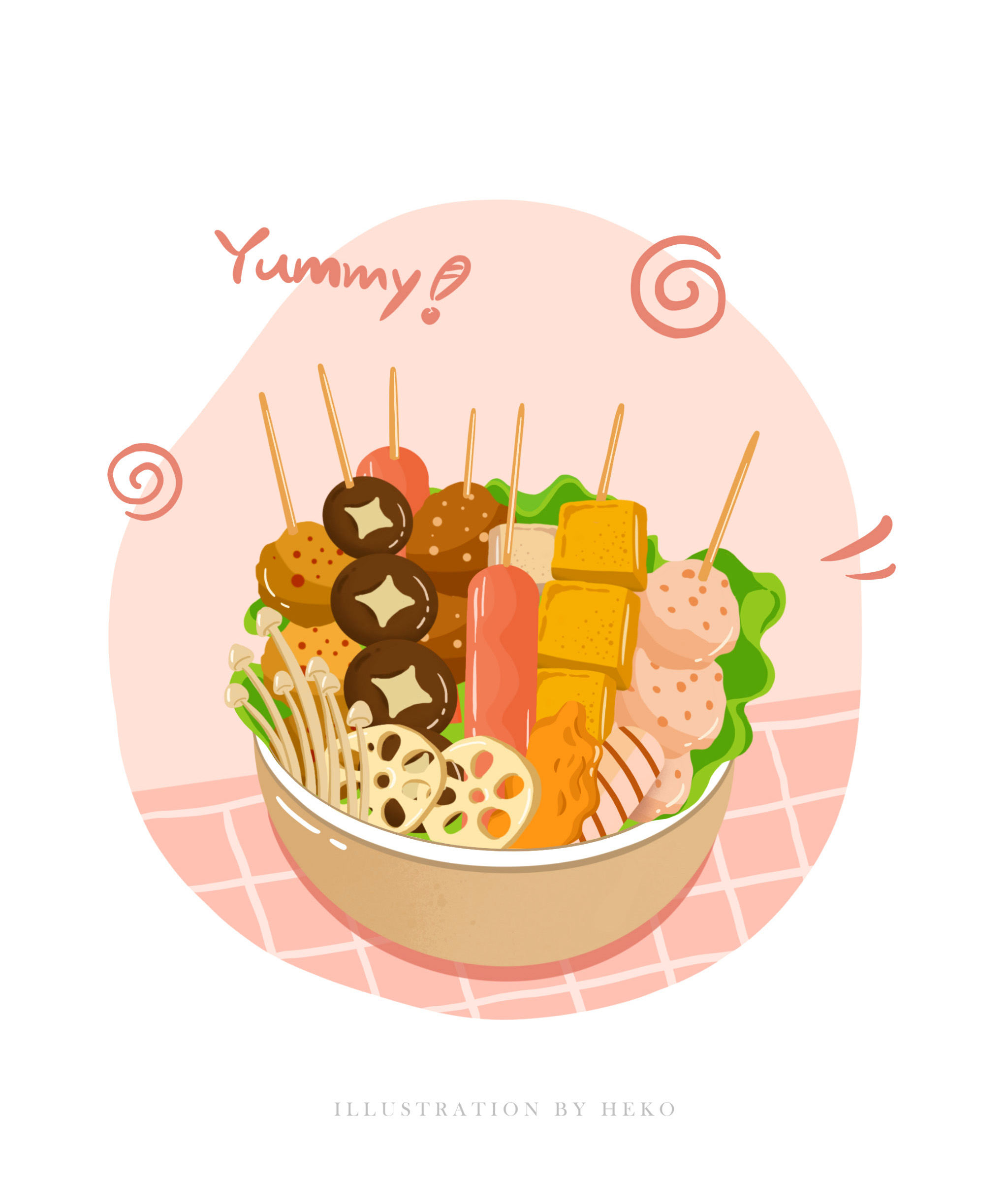 插画:火锅～串串