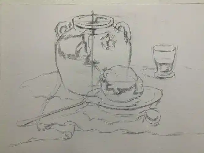 素描静物步骤图