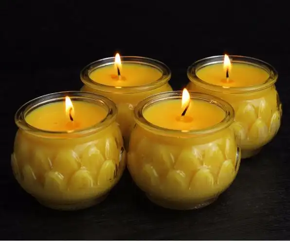 24小时平口莲花酥油灯佛教用品莲花灯佛前礼佛供灯天然无烟黄色