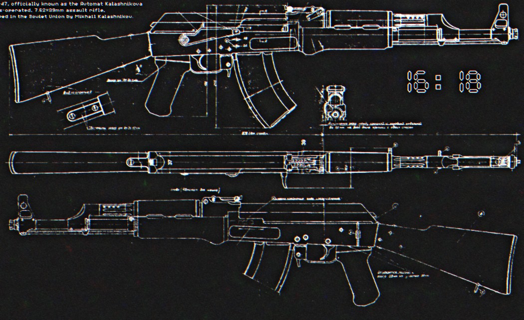 ak47枪械线图记时动态壁纸下载