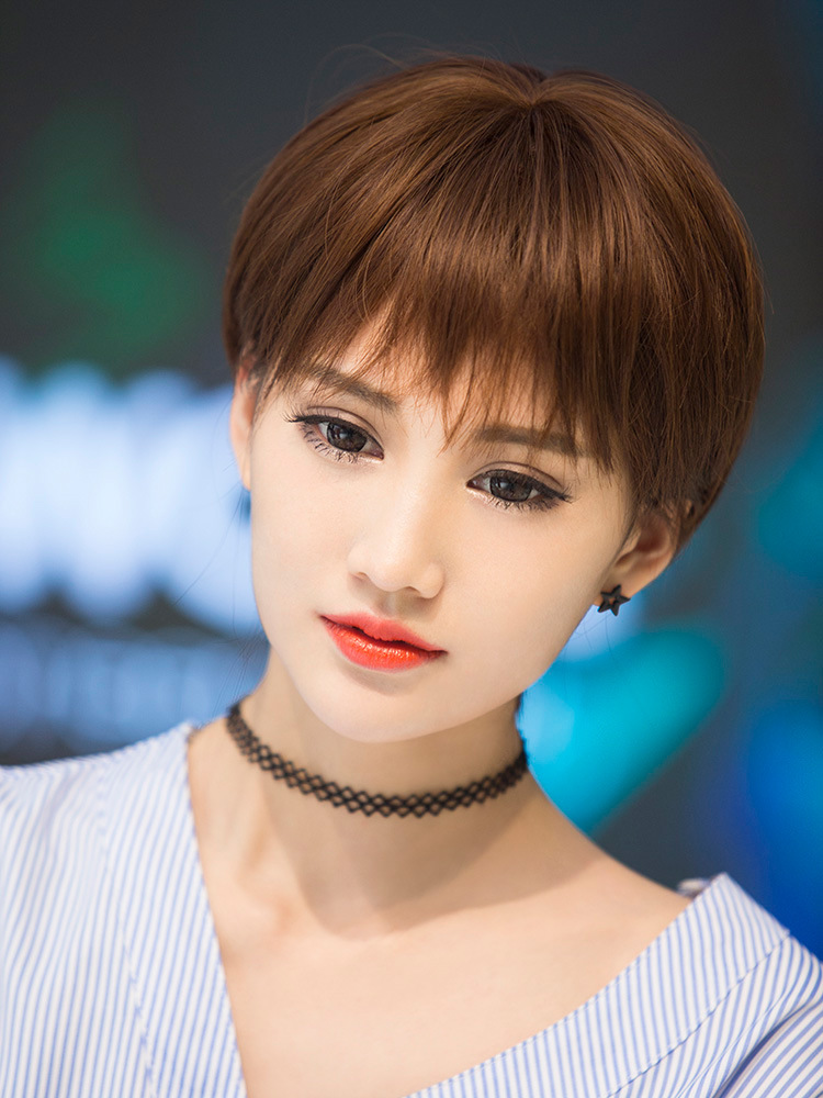 假发女短发修脸蓬松自然逼真时尚帅气bobo头韩国圆脸波波头短卷发