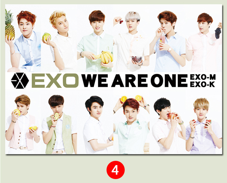 韩国明星 exo团体 大海报 演唱会 6张一套 高清