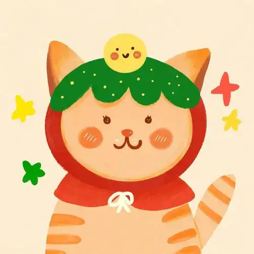 手绘个性小猫咪头像两张一组