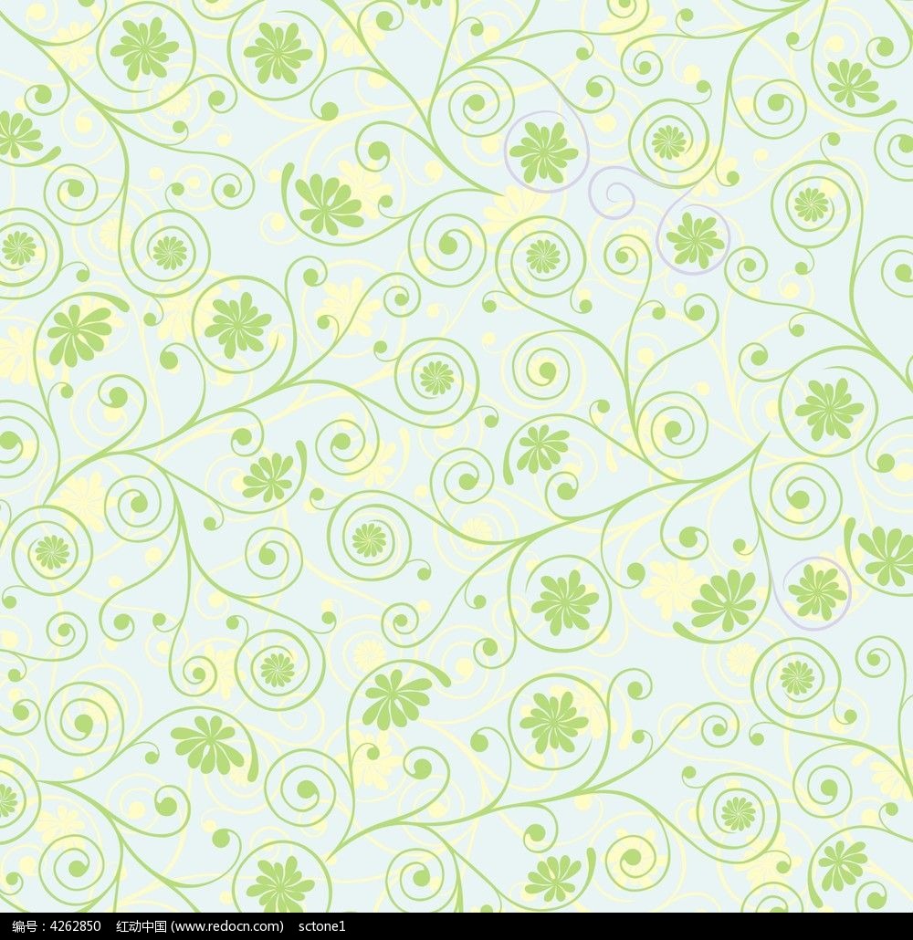 浅绿清新淡雅小碎花印花