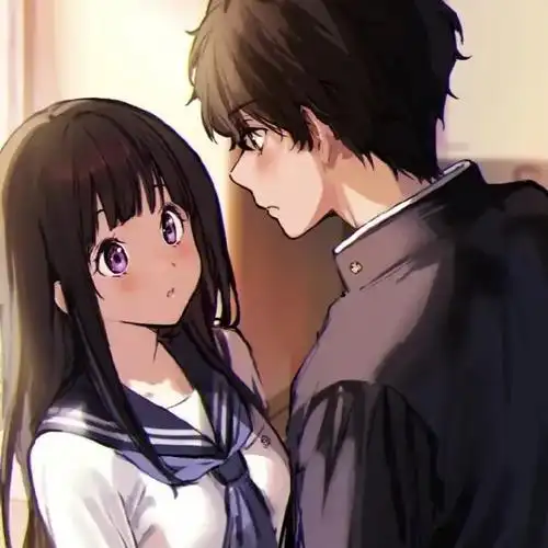 深情对视漫画情侣头像图片