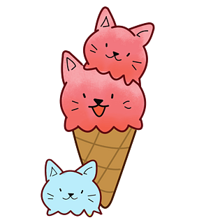 可爱冰淇淋表情卡通插画