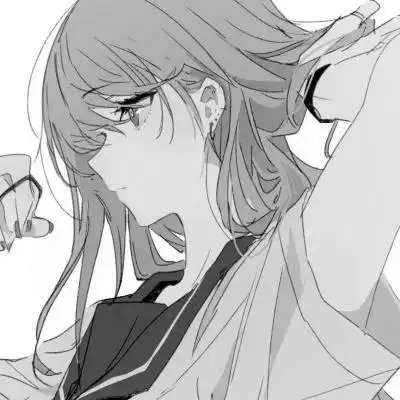 ins动漫女生头像黑白高清图片