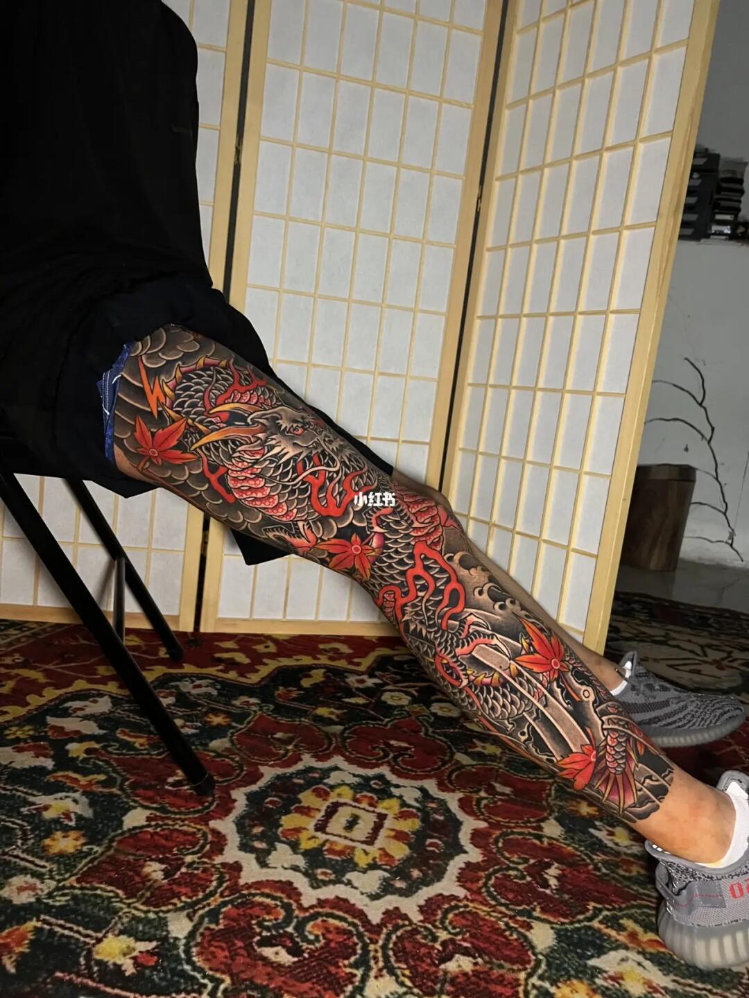 盘龙腿  #花腿纹身  #花腿龙纹身  #芜湖纹身