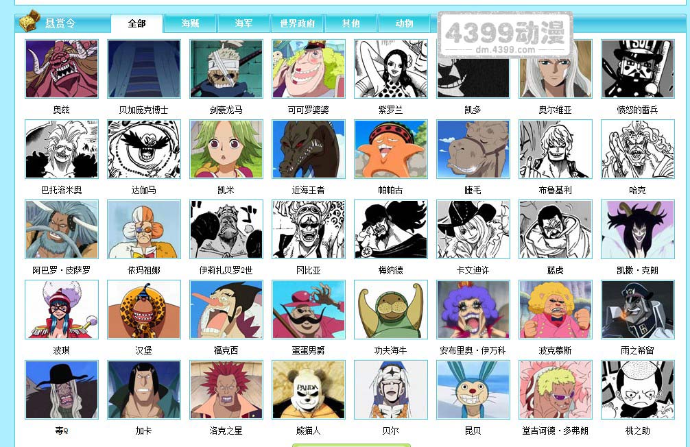 海贼王全部人物的名字!