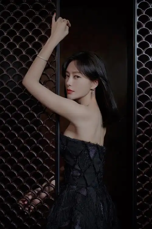 秦岚黑色抹胸长裙亮相活动 优雅神秘闪耀吸睛