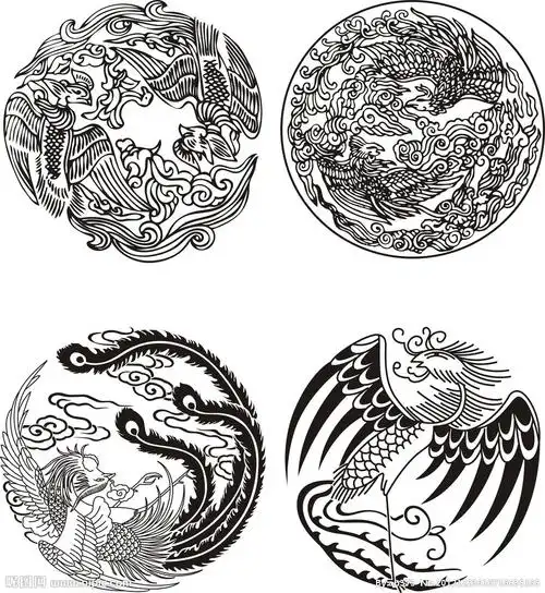 龙cdr圆圈圆龙图腾图片