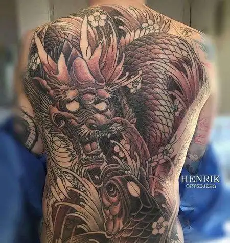 后背龙纹身图案newschool