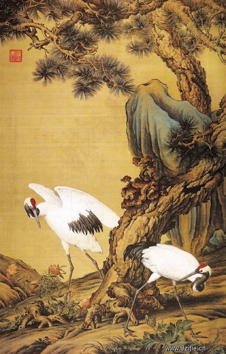 郎世宁《松鹤图》