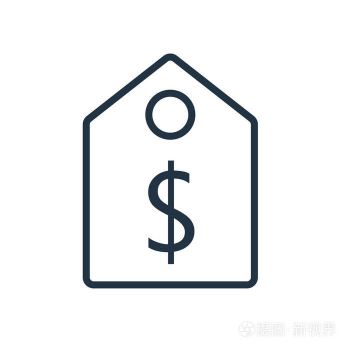 价格标签图标矢量隔离在白色背景, 价格标签透明标志插画-正版商用