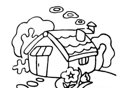 简笔画森林小木屋简笔画-温馨小屋--森林里的小屋简笔画--empirenews