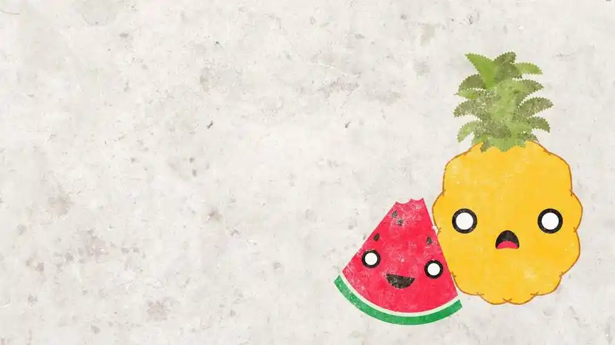 动漫,卡通,菠萝,西瓜,热带水果菠萝与西瓜壁纸