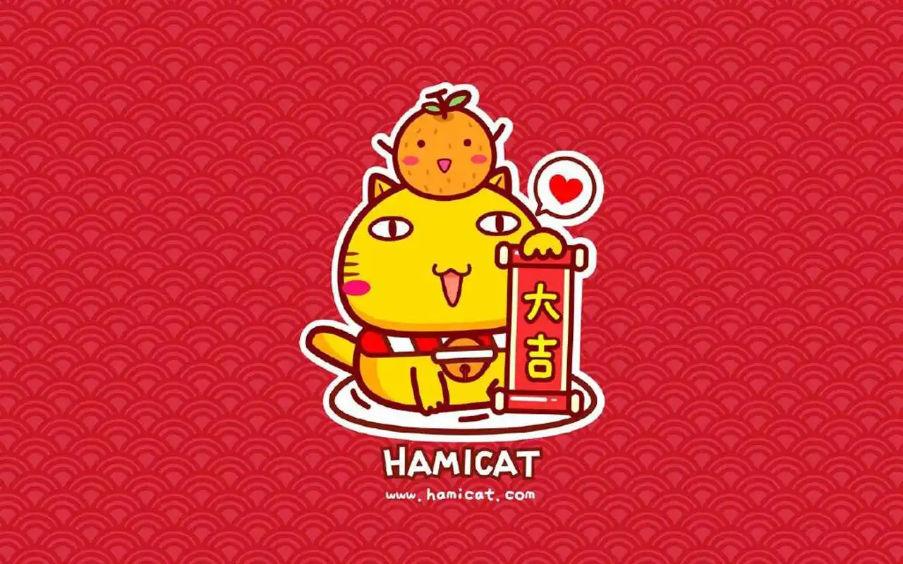 哈咪猫招财猫卡通图片桌面壁纸