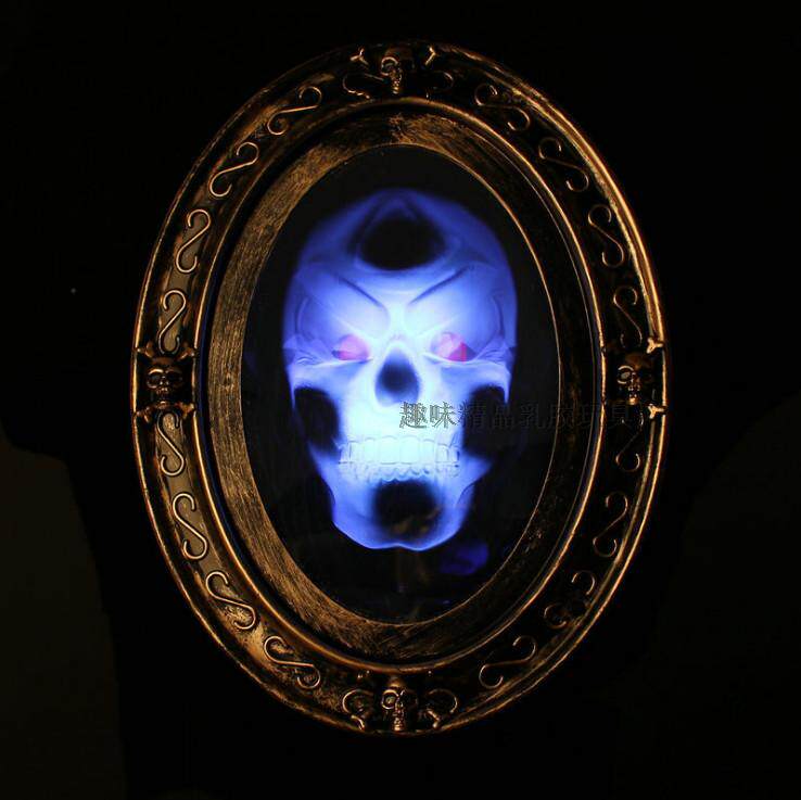 万圣节装饰品密室逃脱道具机关鬼屋恐怖骷髅魔法感应相框镜子魔镜