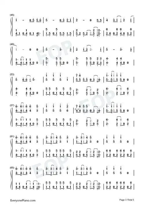 5-exo双手简谱预览3