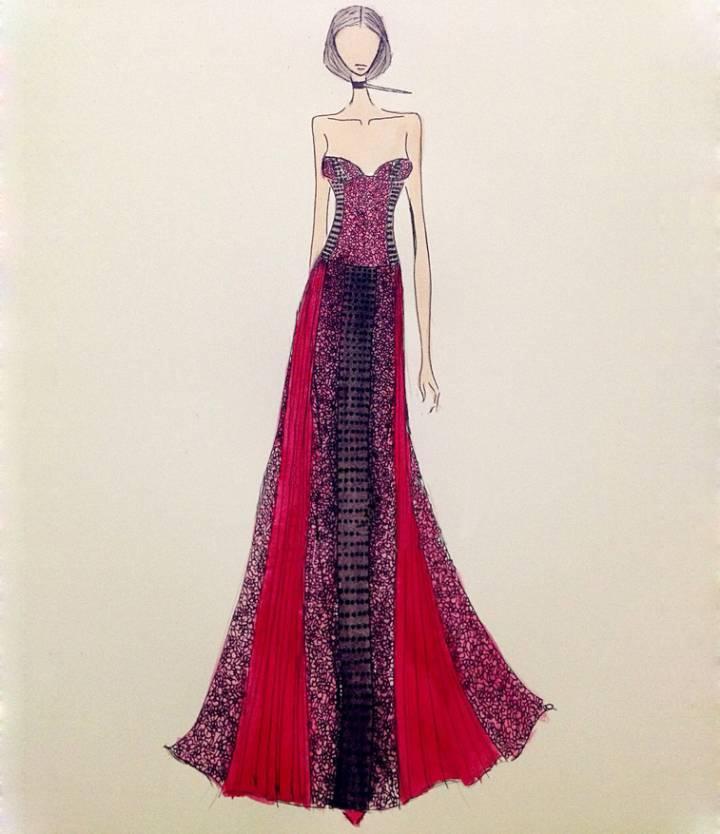 创意礼服手稿作品-创意礼服手稿款式图