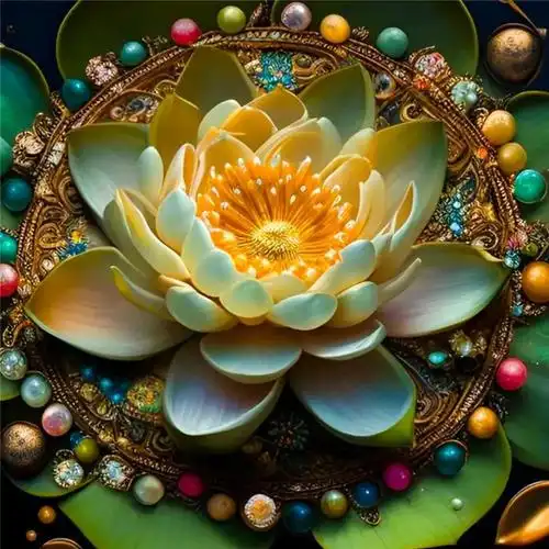 吉祥如意顺风顺水的金色莲花头像图片