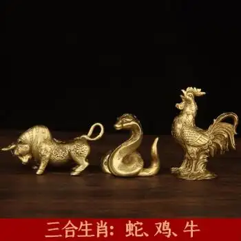 三合生肖之牛蛇鸡一套