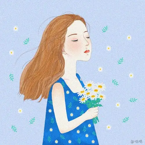 喜欢雏菊,就给自己画了一张带雏菊的微信头像